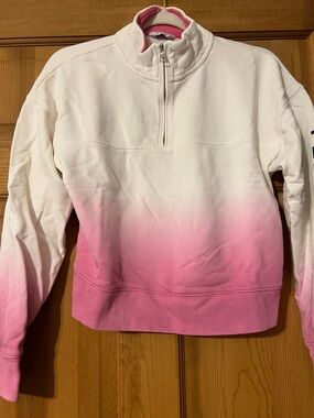 Peloton White to Pink Ombre Quarter-Zip Sweatshirt